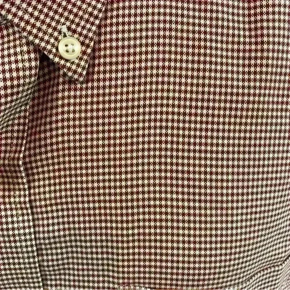 LL Bean Wrinkle Resistant Check Shirt Long Sleeve Button Down Large Regular Red - Picture 2 of 4